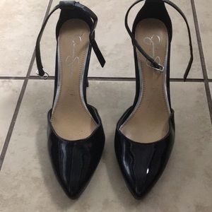 Jessica Simpson black patent leather heels